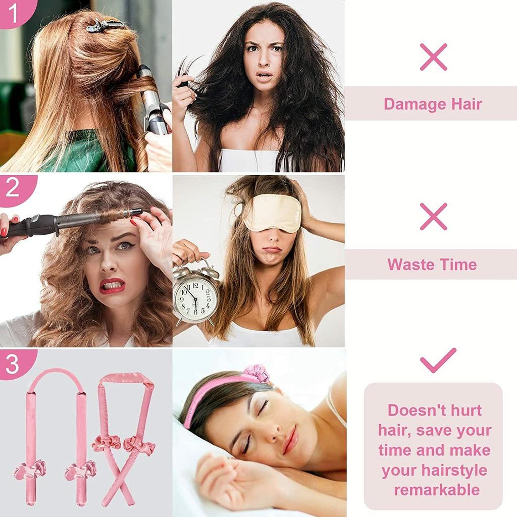 DIY Hair Curlers Heatless Curling Rod Soft Headband No Heat Wave Form Women Girl