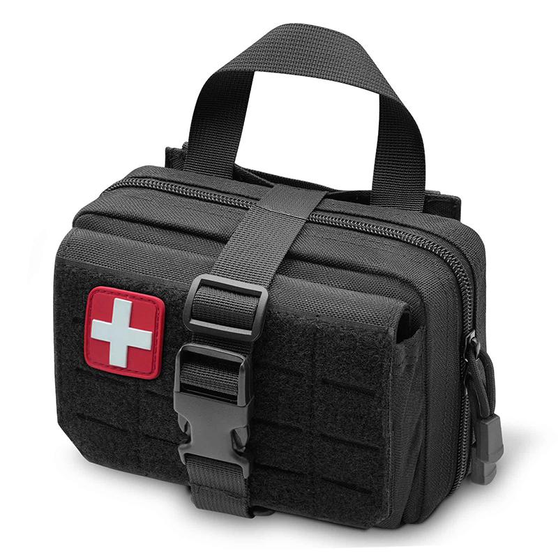 Double Zippers Medical Pouch Plate Carrier Medic Rescue Bag,Molle Tactical First Aid Kit Bag for Outdoor Hiking Cimping Cycling