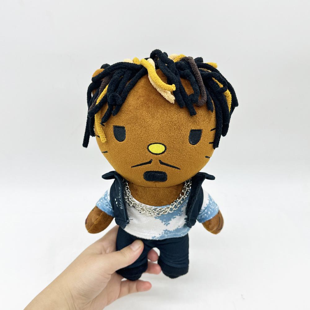 Привет Кот Как Рэпер Певец Juice Wrld Плюшевая Игрушка Peluches Мягкие Фигурки Очаровательные Дети Мальчики Дочери Рождественские Угощения