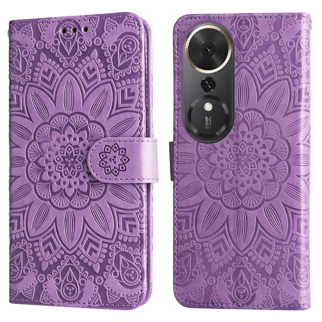 For Honor Play 70 Plus 5G Case Sunflower Imprint Leather Wallet Phone Cover