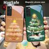 Украшенная новогодняя елка для Magsafe Samsung S25 S25 Edge S25Ultra S8 9 10 20 S21 Pro 22 Plus S23 FE S24 Ultra Стеклянный чехол для телефона
