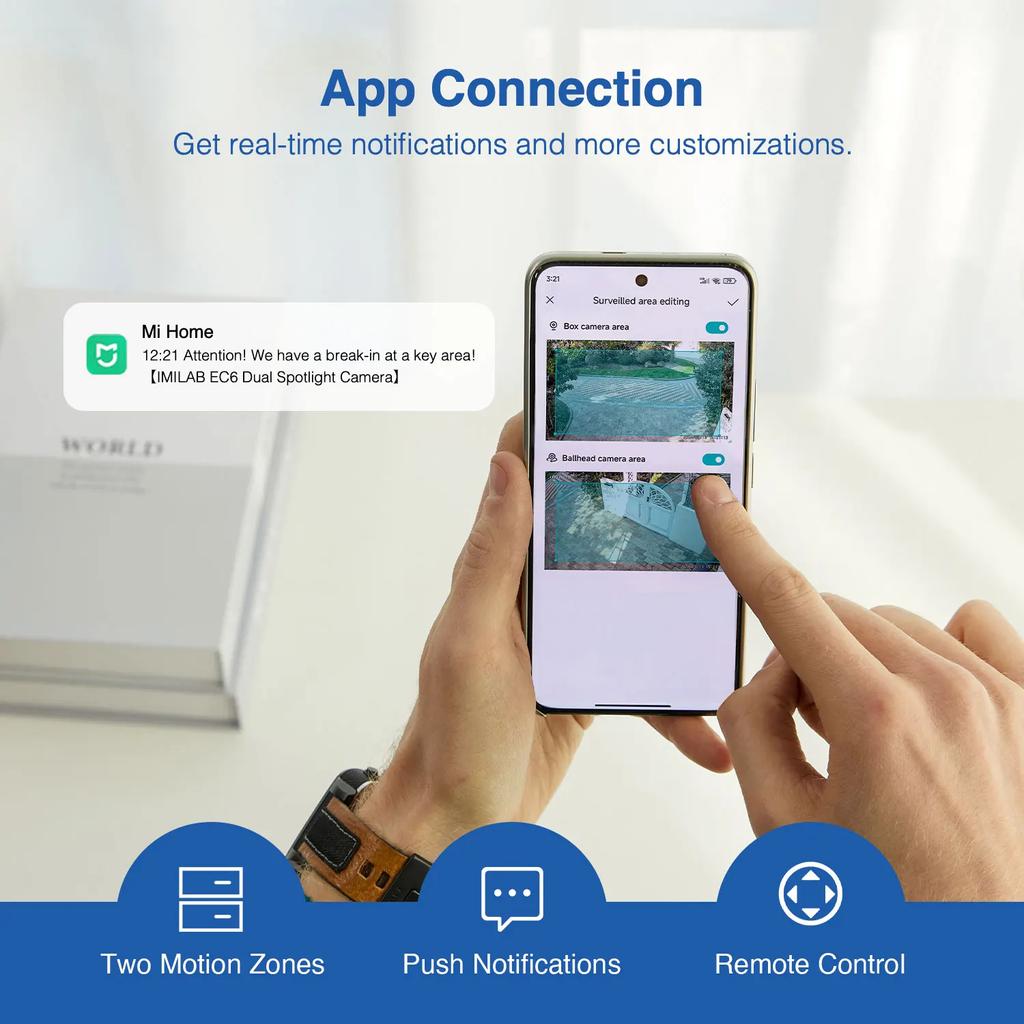 Global Xiaomi IMILABI EC6 Dual 2K WiFi Spotlight Outdoor Camera Dual Lenses Night Vision 360° Dual Angle Surveillance For Mi Home APP