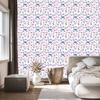 Purple Flowers Wallpaper White and Light Gray for Living Room and Bedroom 50x1000