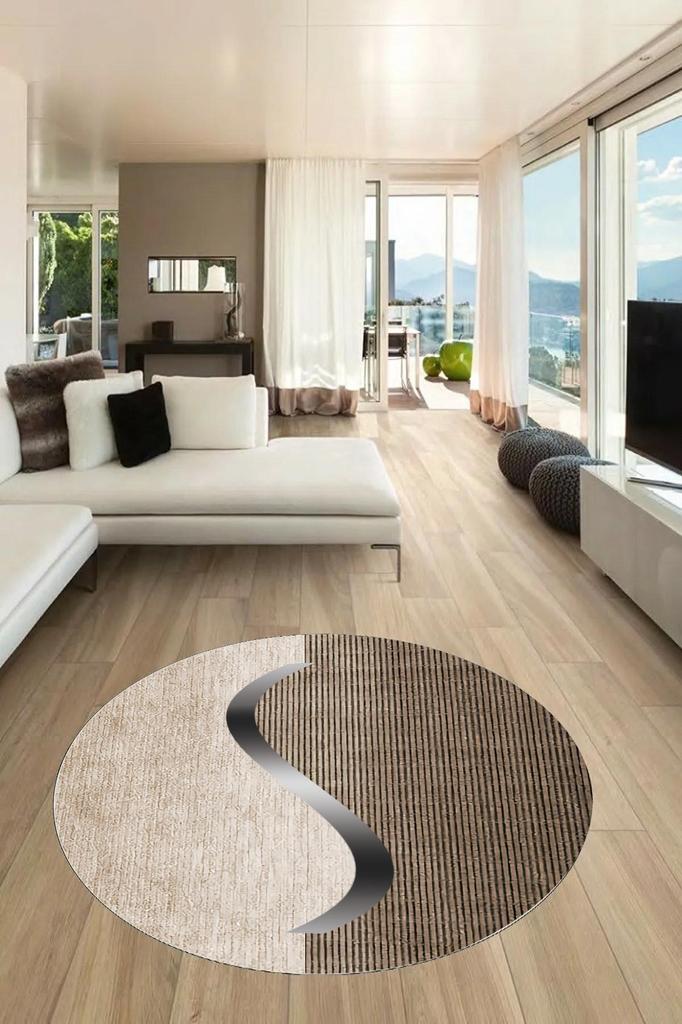 YTRHOME Home Modern Y-E1097 Нескользящее точечное основание с цифровой печатью, круглый ковер для гостиной, кухни, прихожей и напольный коврик