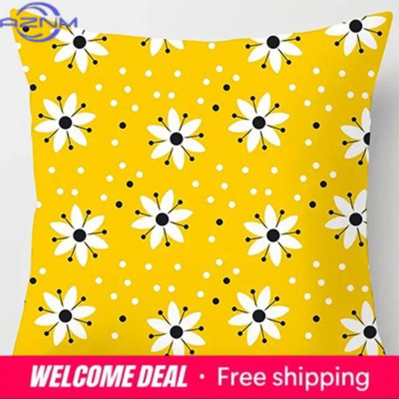 Home Decor Colorful Floral & Geometric Patterned Pattern Cushion Cover Suitable For Sofa Bedroom Car Pillow Cover