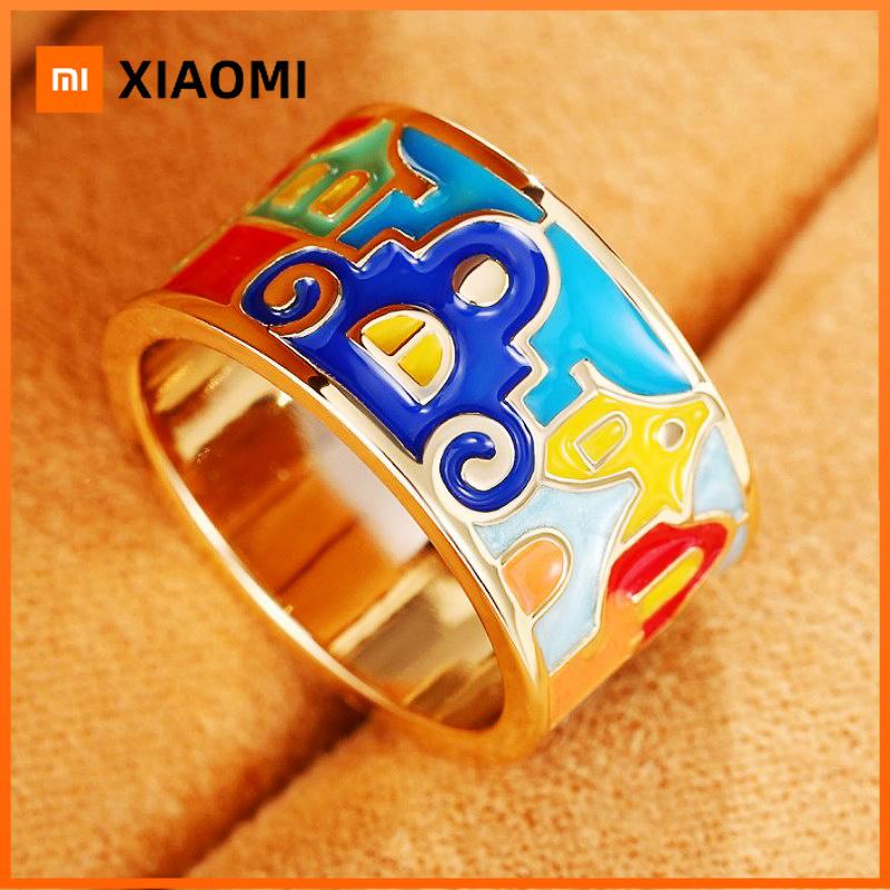Xiaomi Huitan Special-interested Enamel Pattern Finger-ring for Women Personality Birthday Gift Chic Ring Daily Wear Party Jewelry