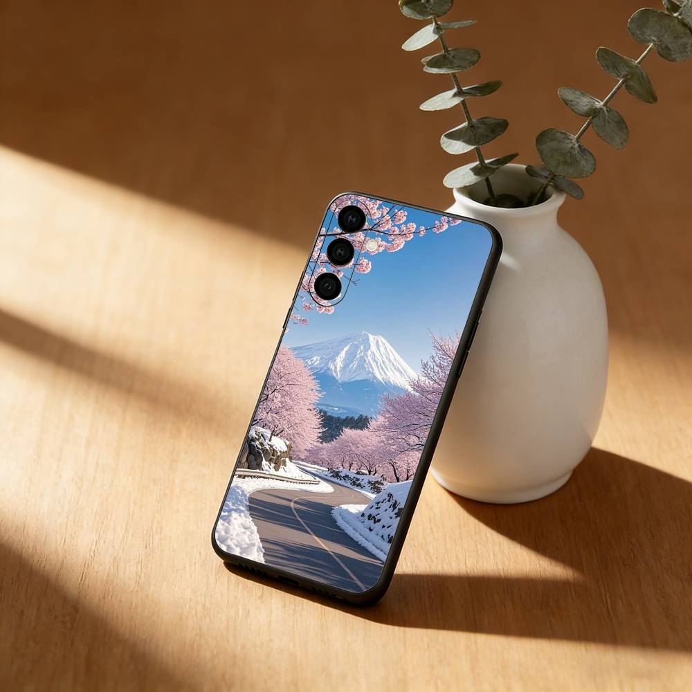 Mount Fuji Sunset Phone Case For Samsung Galaxy A20,21s,22,31,32,52,53,72,73,80,91 Soft Black Shell