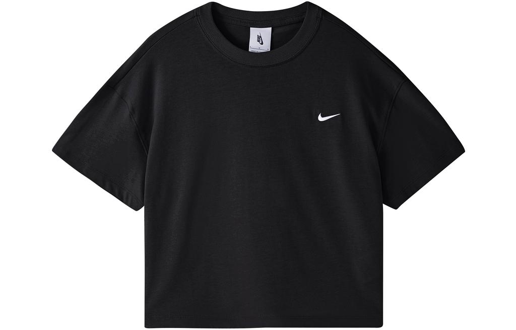 Nike Crop Tops Women's Black Crew Neck Moderate DA0324-010