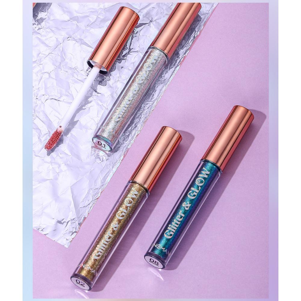 Langmanni Новые перламутровые сверкающие жидкие тени для век, десять цветов, одна упаковка теней для век-хамелеона