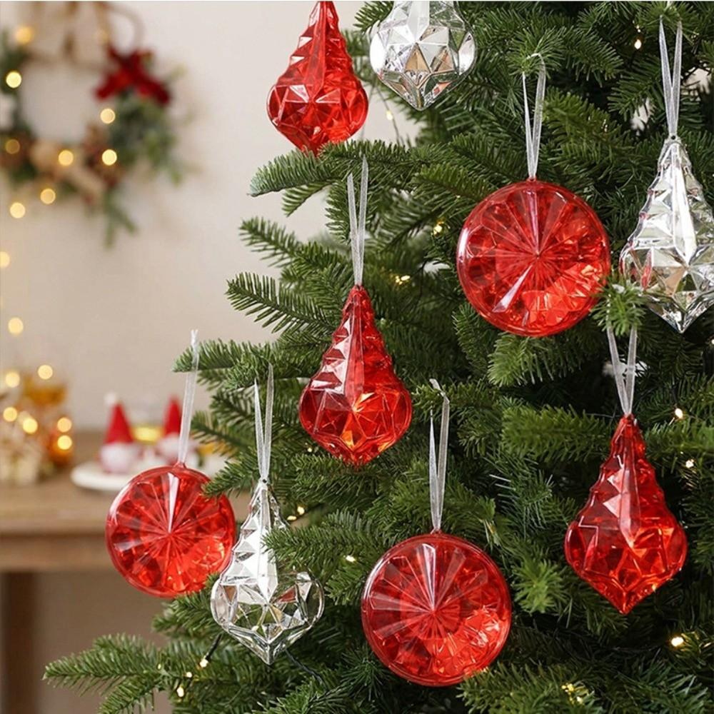 Shining Xmas Tree Hanging Pendant Transparent Christmas Tree Ornaments New Year Decor
