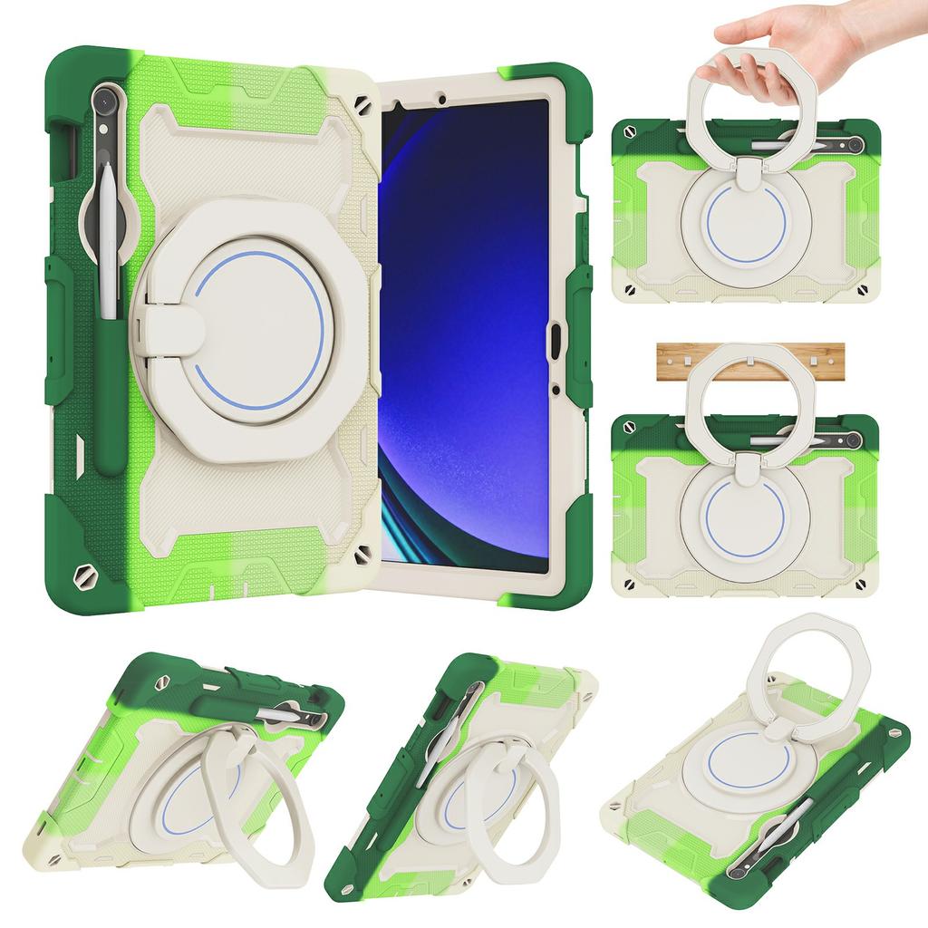 Kickstand Case for Samsung Galaxy Tab S10 Lite/S9 FE/S9 PC + Silicone Shockproof Rugged Tablet Cover