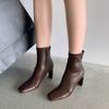 Temperament small fragrant style side zipper sleeve comfortable fashion boots new fine heel versatile personality retro Martin boots