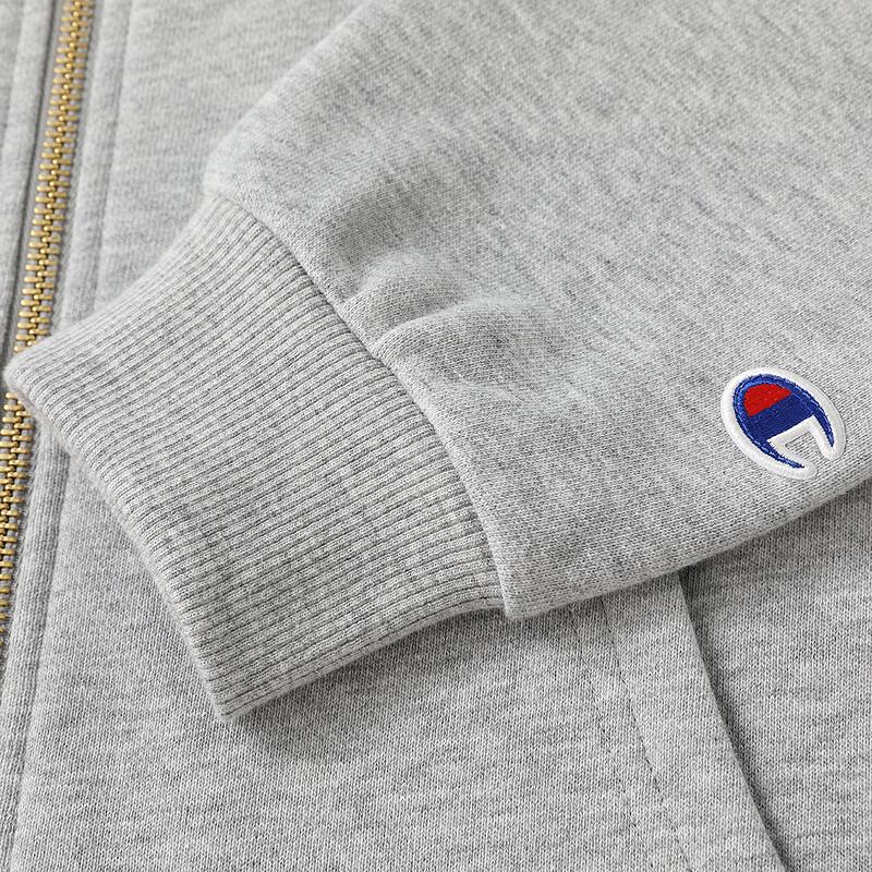 Champion Детская хлопковая толстовка с капюшоном на молнии с вышивкой