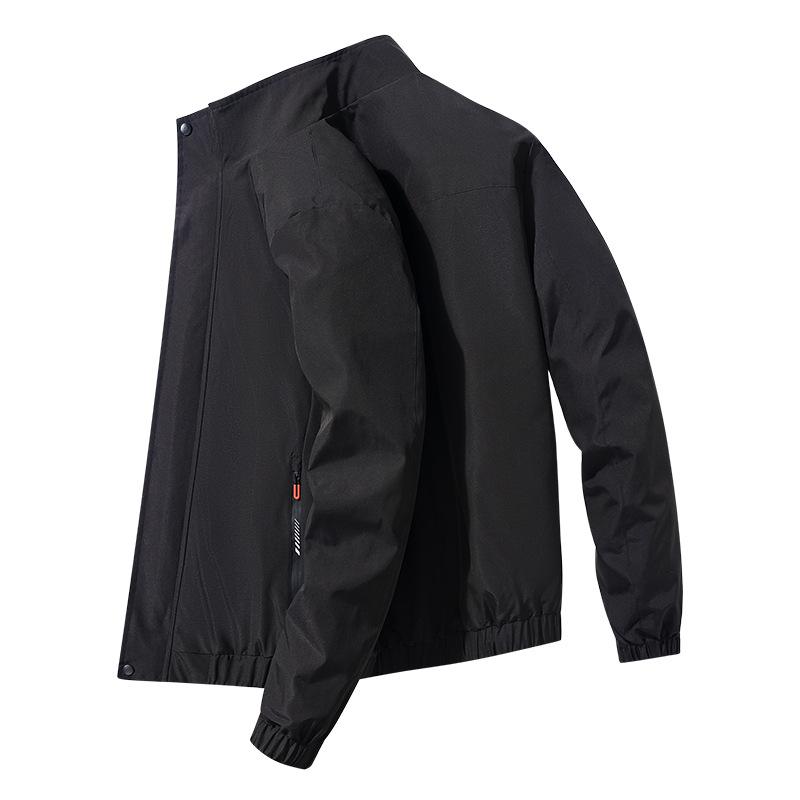 Куртка мужская весна и осень мужская повседневная куртка для активного отдыха водонепроницаемая стойка воротник однотонная куртка