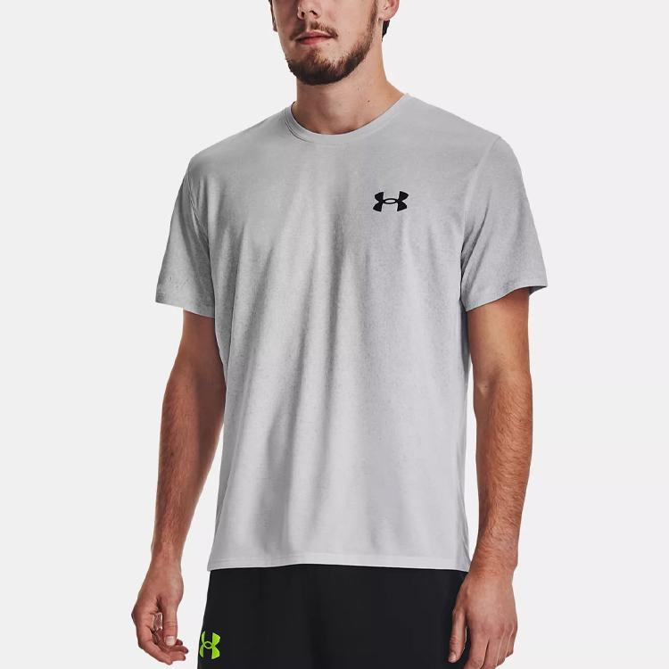 Under Armour Футболка с коротким рукавом и круглым вырезом с логотипом UA Rush, мужские топы, современный серый 1378403-011