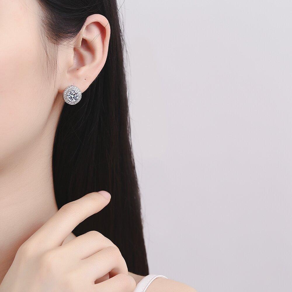 Full Diamond Silver Needle Earrings Long Tassel Circle Ear Buckles Light Luxury Jewelry New Earrings