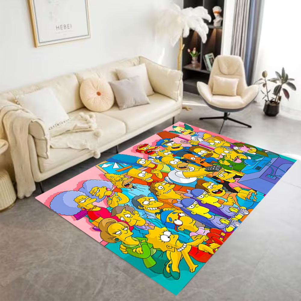 Simpsons Gta Mashup Cover Floor Mat Design for Dining Room Bedrooms Game Room Outdoor Anti-slip Rug Anime Office Decor Birthday/Christmas Gift