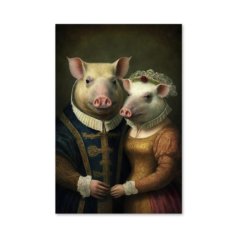 Аристократический постер с животными в стиле ретро, лев, жираф, кошка, печать на холсте, настенные художественные картины для украшения гостиной и дома