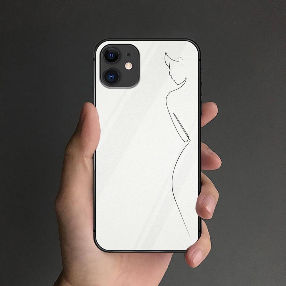 Чехол из закаленного стекла с абстрактными линиями для iPhone Samsung Galaxy OnePlus Oppo Xiaomi Redmi Note SA 7 8 9 10 11 12 13 14 20 21 22 53 Pro Max Ultra
