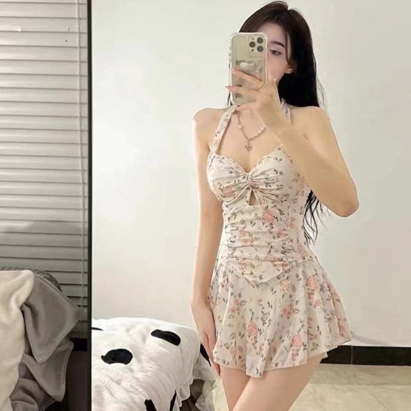 Женский корейский сексуальный цельный купальник с контролем живота, стройнящий, с высокой талией, купальный костюм, одежда для горячих источников, пляжная одежда, элегантный купальник