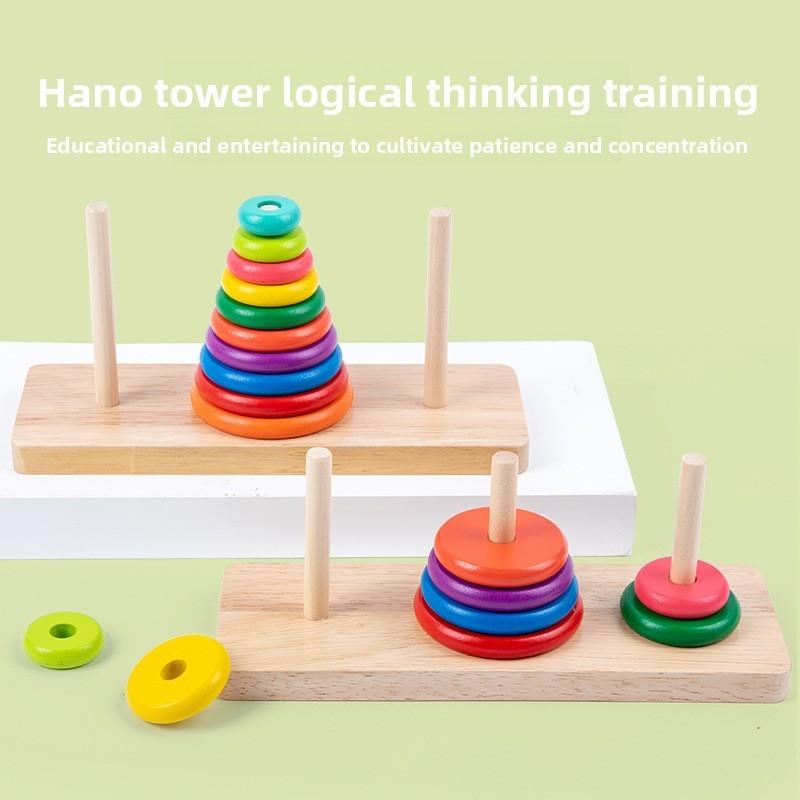Stacking Multilayer Wooden Puzzle For Concentration Intelligence Development