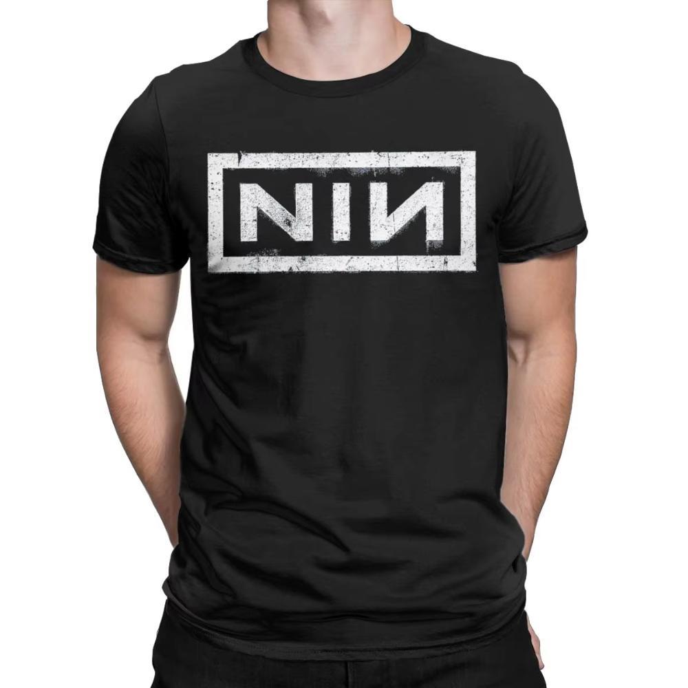 NIN Retro Logo Nine Inch Nails T-Shirt Men's Women Fashion Cotton Tee Shirt Round Neck Short Sleeve T Shirts Gift Idea Clothes