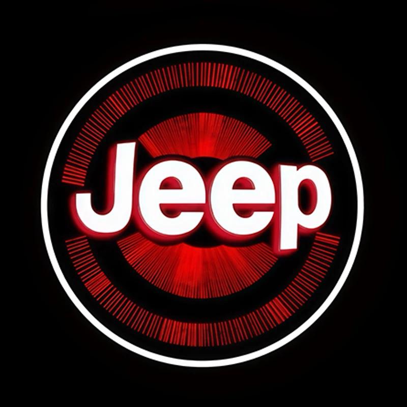 Для Jeep 2 шт. 3D Автомобильная приветственная подсветка Светодиодная лампа атмосферы «Призрачный свет» Декоративная Для Jeep Wrangler Grand Cherokee Wagoneer Gladiator C