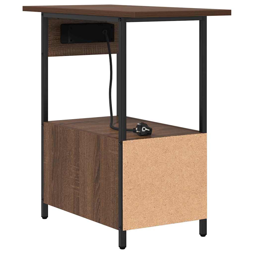 Nightstand Brown Oak Look 60 x 30 x 61 cm Engineered Wood