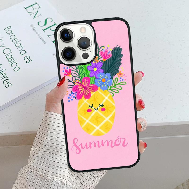 Милый чехол для телефона с рисунком ананаса для iPhone 17 Air 15 16 16e 14 13 Pro Max Coque 12 11 Pro Max PLUS мобильные fundas чехол