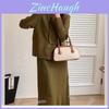 Classic Vintage Knit Sweater Dress Twopiece Set For Women With Thick Backstrap Design For Autumn Winter