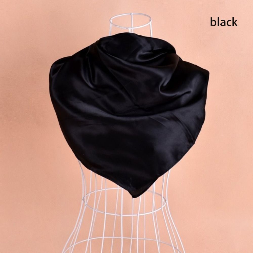 Silk Foulard Satin Bandana Square Neckerchief Hijab Baggy Slouchy Beanie Head Scarf Women Ladies