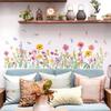 Красочные наклейки на стену Цветы Бабочка Сделай сам Фрески Для Стекла Окна Спальни Ванной Комнаты Домашнее Украшение Обои