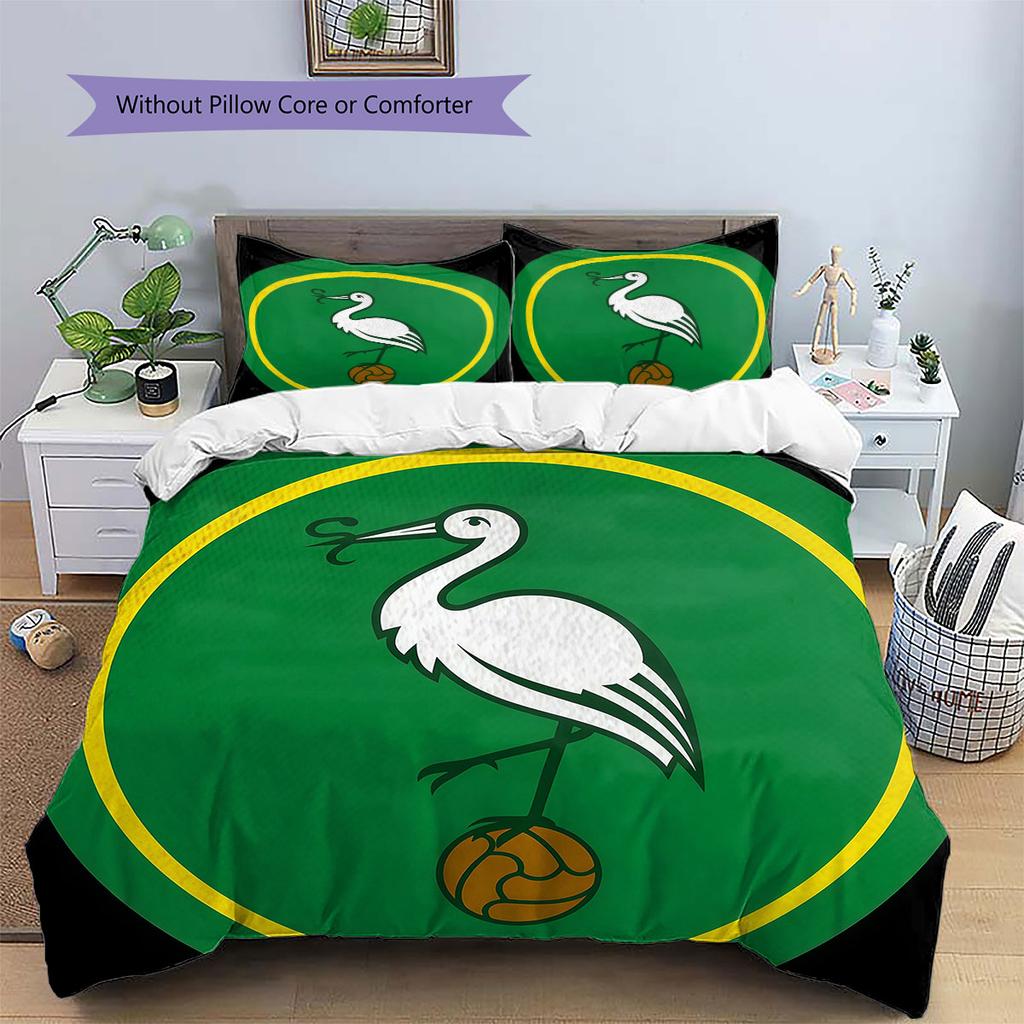 ADO Den Haag Pattern Bedding,Quilt Set Quilt Cover Pillowcase Home Birthday Gift(1 * duvet cover + 2 * pillowcase, without core)