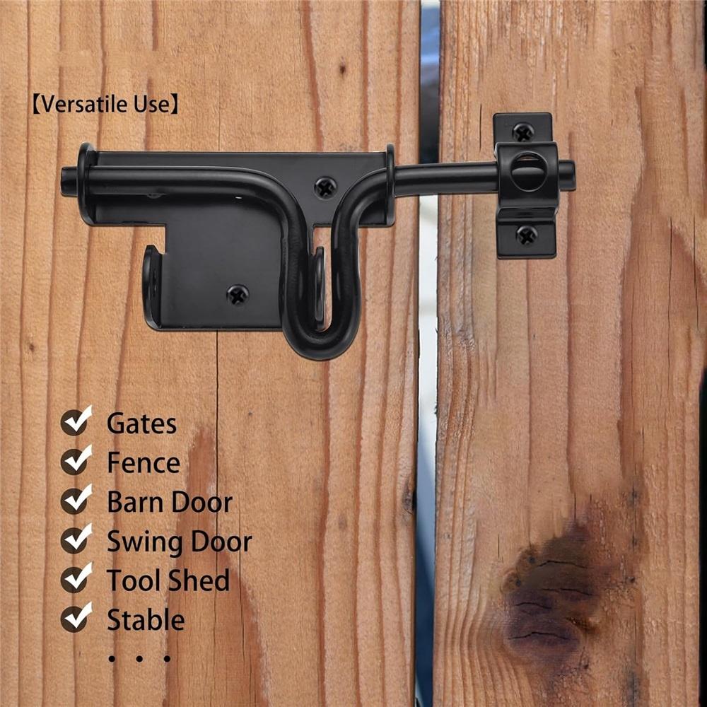 Задвижка для ворот Slide Bolt, прочный дверной замок с отверстием для навесного замка, фурнитура для скользящей задвижки для деревянного забора, двери сарая, забора из ПВХ, двери амбара