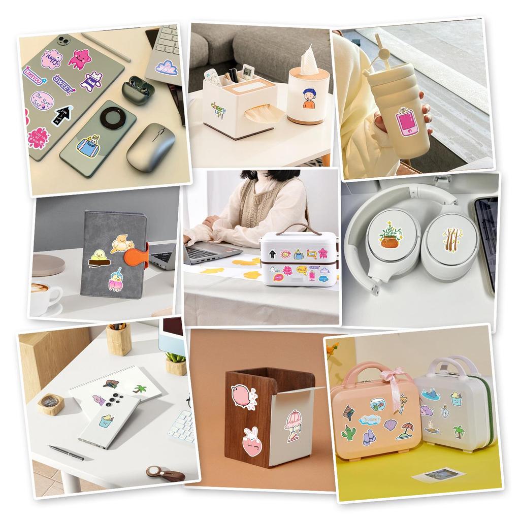 50 Capybara Cartoon Stickers - Cute, Waterproof Decorative Stickers for Journals & Water Bottles