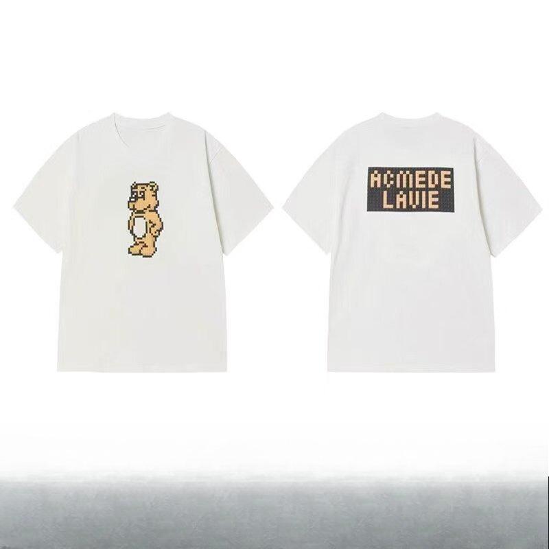Adl Summer V 2026 Korean Casual Cartoon Bear Print Shortsleeved Tshirts For Unisex And Unisex