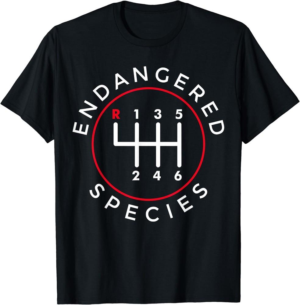 Endangered Species Manual Gearbox Stick Shift 6 Speed T-Shirt Size S-5XL Unisex T-Shirt