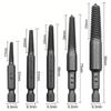 5PCS Hexagonal Handle Broken Head Screw Extractor 60mm Black Quick Release Electric Hexagonal Broken Thread Removal Tool Set