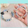 Dog Resin Cute Black Couple Bracelet Handmade Ceramic Genderneutral Beads