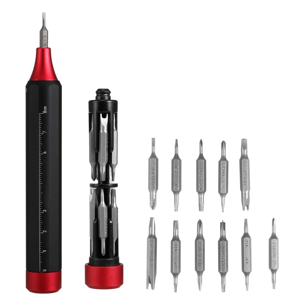 22/10 в 1 Прецизионная отвертка Встроенная магнитная бита для отвертки Ручной инструмент для ремонта часов, очков, iPhone, камеры, ПК, мини