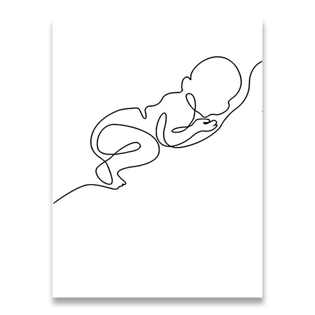 Геометрический рисунок линии, картина, украшение для дома, скандинавская картина на холсте, настенные художественные фигурки, постер «Семейная любовь»