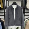 Куртка мужская из овчины Yousheng Fuzzy Sherpa с длинным рукавом, застегивающаяся на молнию спереди, повседневная куртка, зимнее флисовое теплое пальто для занятий спортом на открытом воздухе, повседневная одежда