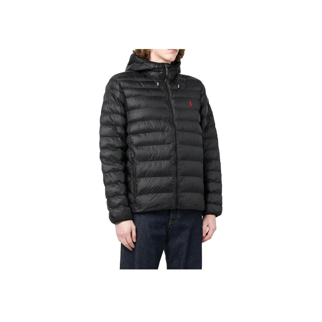 Polo Ralph Lauren SS23 Solid Color Zip Hooded Long Sleeve Cotton Jacket Men Jacket Black 710847E11-003