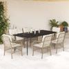 VidaXL Garden Dining Set with Cushions 7 Pcs, Patio Table and Chairs, Outdoor Furniture Terrace, Modern, 3212143