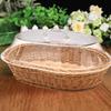 Food Serving Basket Imitation Rattan Woven Bread Wicker Fruit Drain with Cover