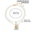 SHIXIN 2 Pcs/Set Hip Hop Jesus Cross Pendants Necklace Men Trendy Charm Imitation Pearls Chain Adjustable Chokers Street Jewelry