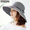Summer Striped Colth Wide Brim Outdoor Sunscreen Hats Women's Solid Color Casual Versatile Large Bow Sun Hats