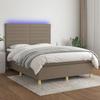 VidaXL Slat Bed Base with Mattress and LED, Upholstered Bed, Double Bed, Adult Bed for Interior Bedroom, 3135521