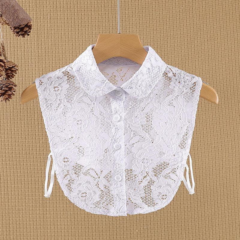 Women Fake Collar Half Shirt Ladies Shirt Fake False Collar For Women Black Woman Detachable Collar Lace Lapel Faux Col Tie