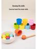 Набор разноцветных деревянных шариков и чашек для раннего развития: Улучшение координации движений рук и глаз, а также взаимодействие родителей и детей